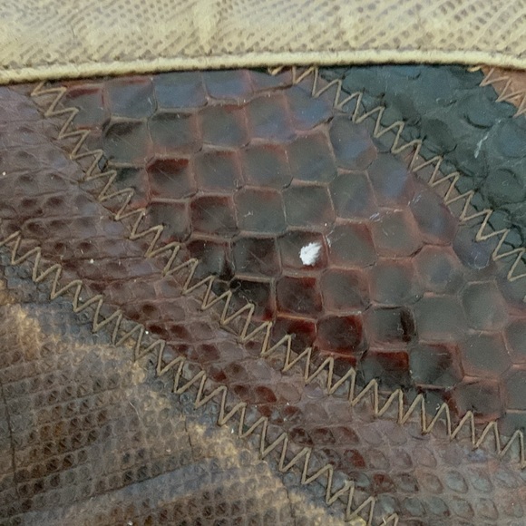 Vtg 1960s Supreme Patchwork Snake / Python Shoulder Bag Classic Neutral Texture - Picture 16 of 17